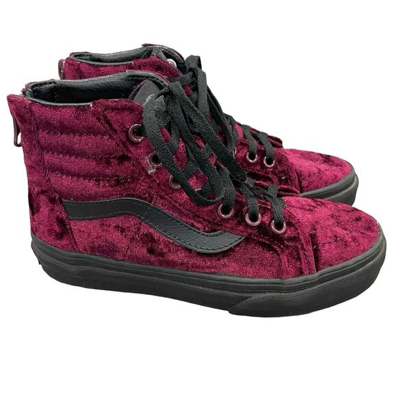 Vans Off The Wall Velvet High Top Zip Back Kids Sneakers Size 13 - Picture 1 of 8